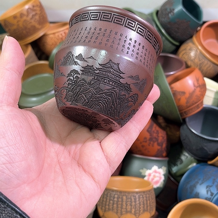 茶杯紫砂逝****真全手工紫砂主人杯