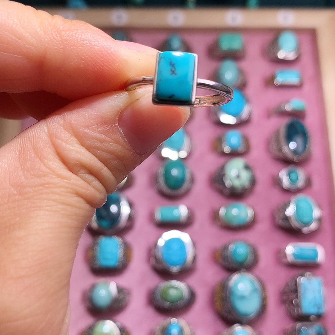 绿松石银S925镶嵌挂件