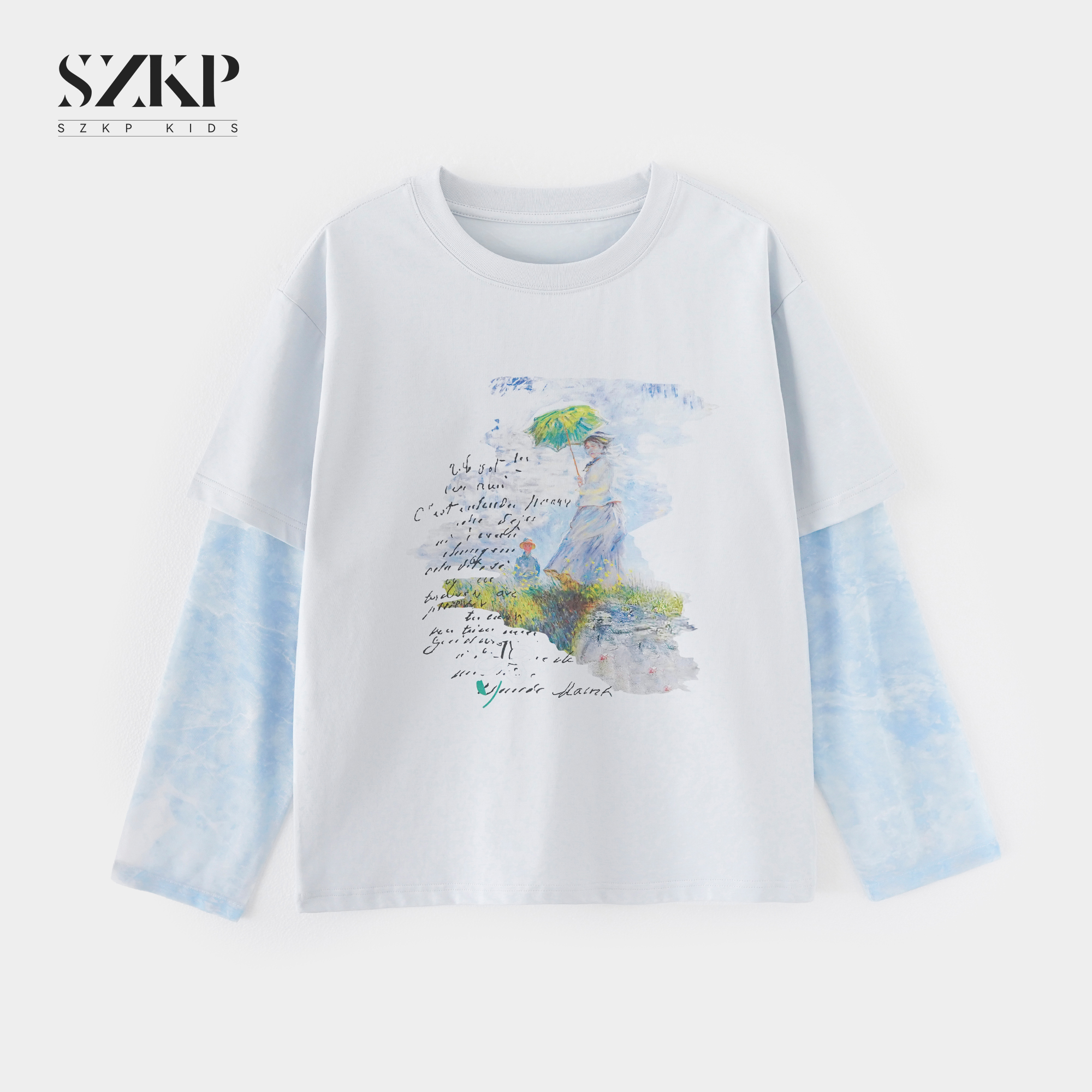 SZKP针织薄款t恤防晒袖女童夏季新款儿童洋气休闲短袖YNYX551650