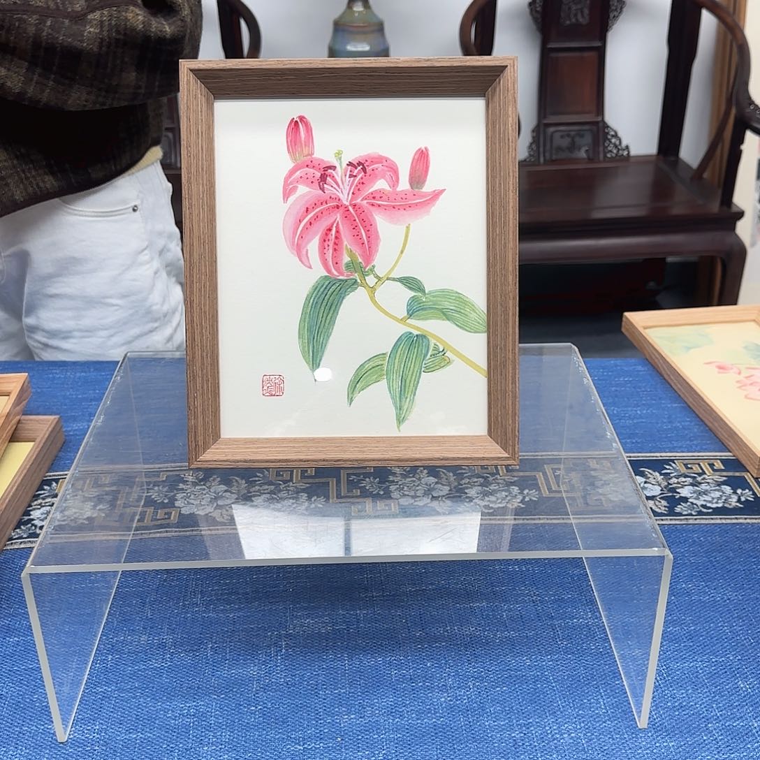 国画徐然老师百合花
