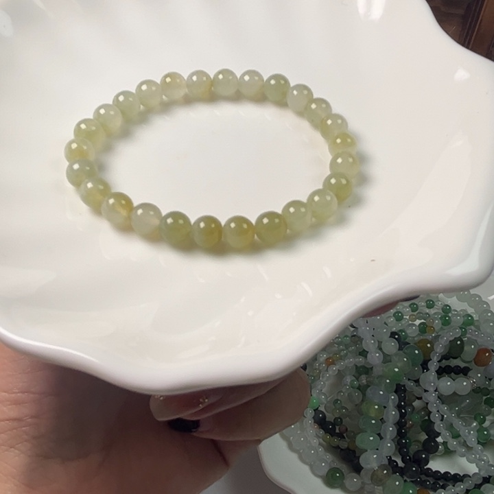 夕***畅翡翠未镶嵌手串翡翠