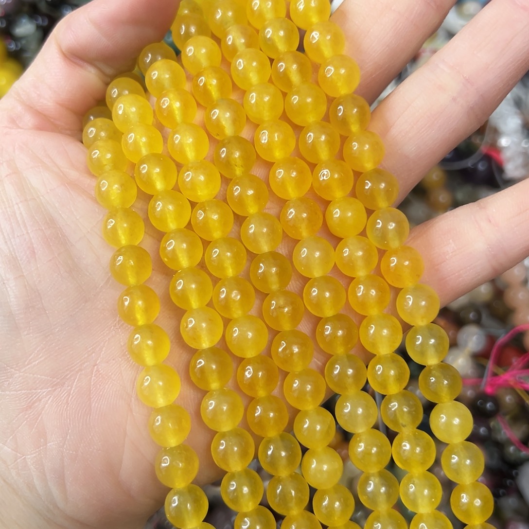 玛瑙/玉髓未镶嵌珠宝半成品，卡8黄莹石2条