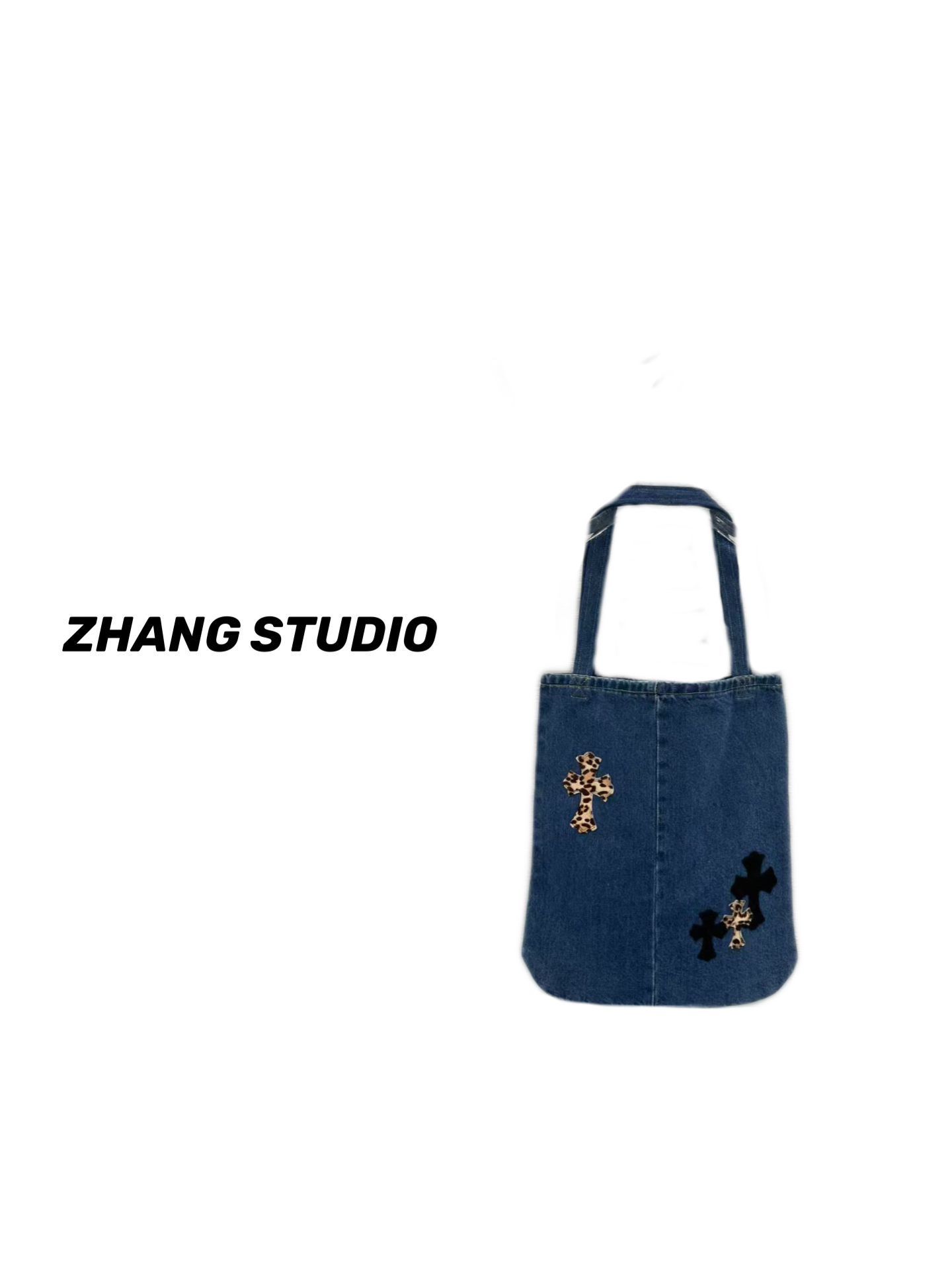94ZHANG ｜时髦精KL牛仔马毛复古tote包