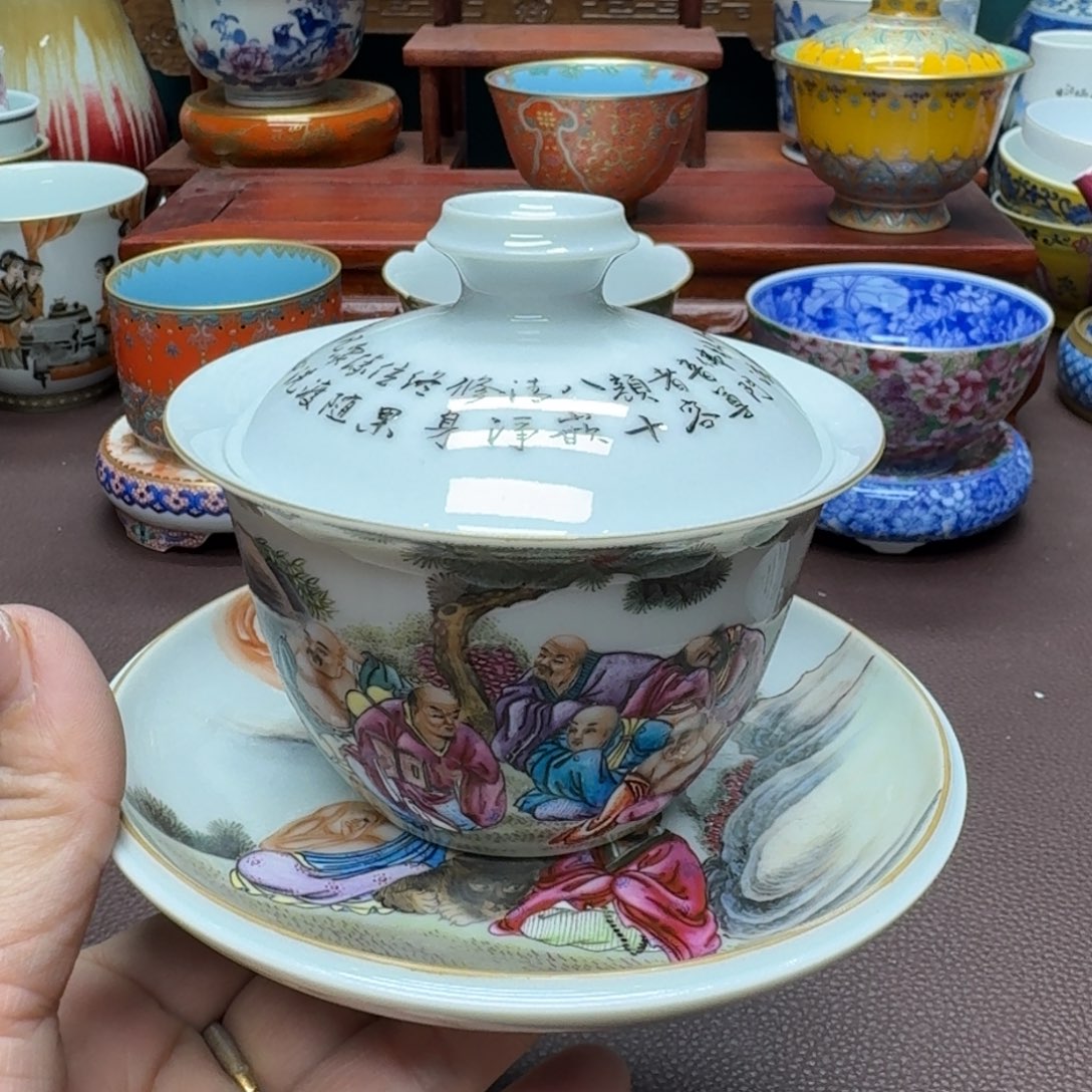 瓷片景德镇仿古手工制作精品展示