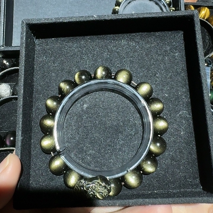 漂***妈黑曜岩未镶嵌手链