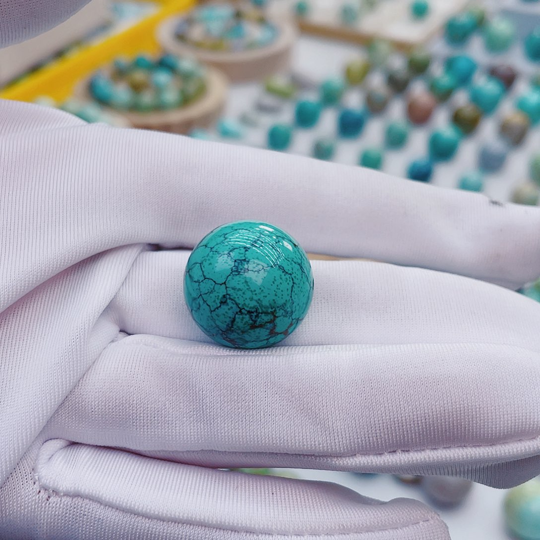 绿松石未镶嵌圆珠杜*呀