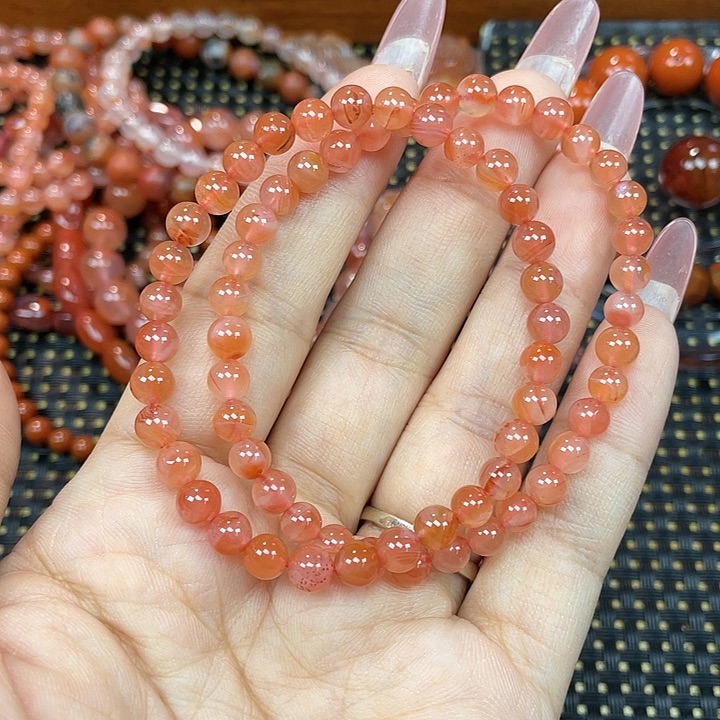 南红玛瑙未镶嵌颈饰冰橘单圈2