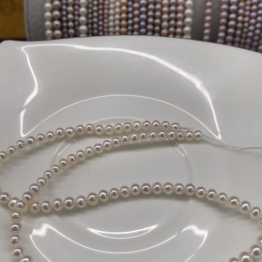 走***裡淡水珍珠银S925镶嵌颈饰4-5