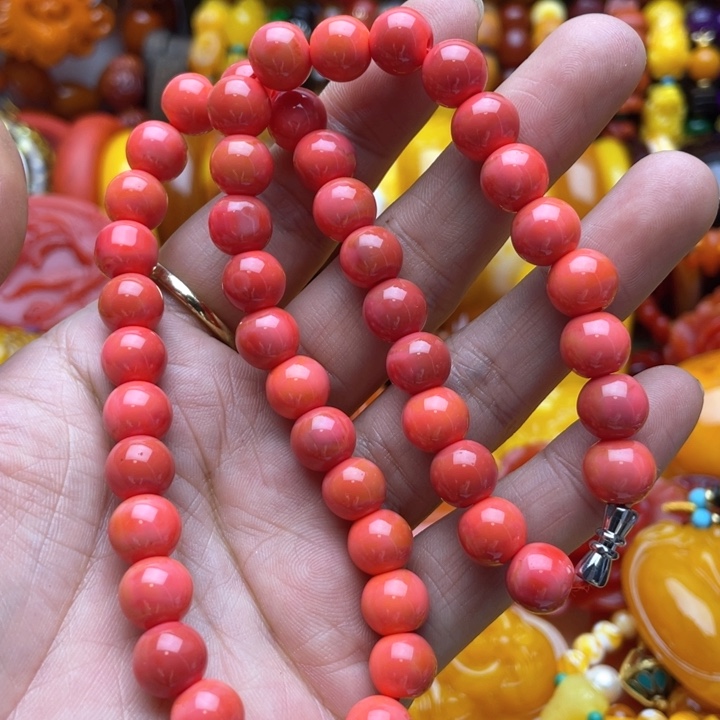 树脂制品52号粉色项链