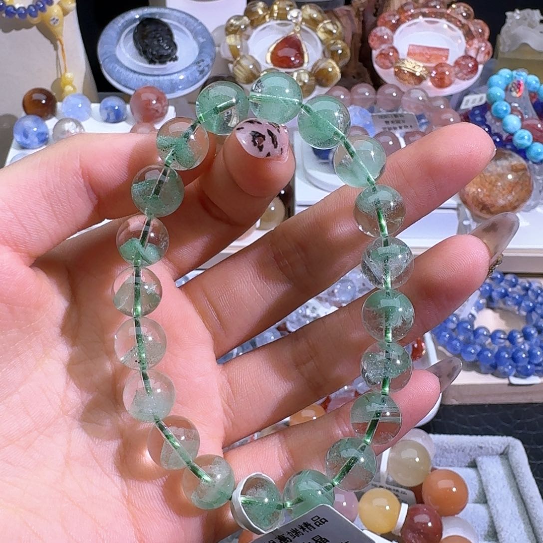 水晶手链未镶嵌天然巴西翠绿幽灵2