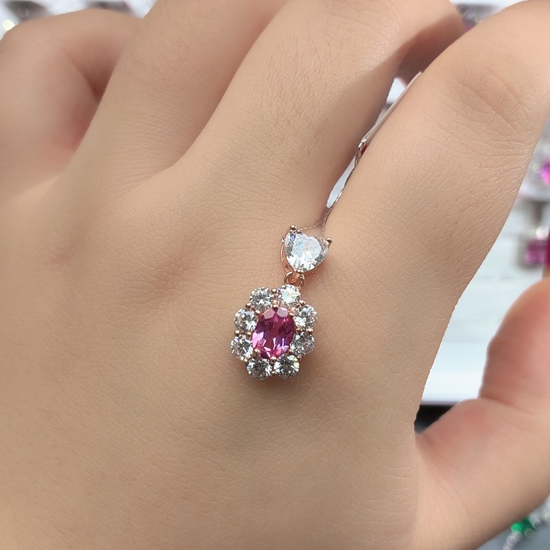 925银培育帕帕拉恰色粉蓝宝