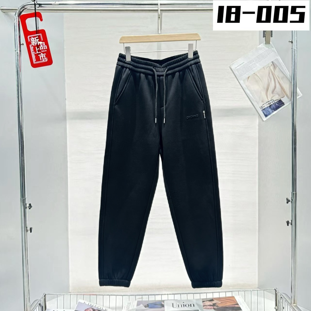 【18-005男士Q感空气层复奥利绒】秋冬加厚加绒收口休闲裤