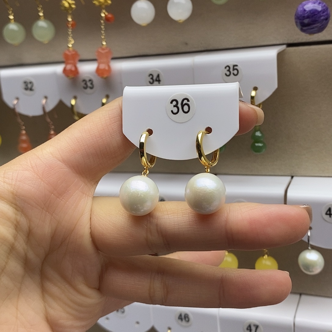 耳饰淡水珍珠银S925镶嵌