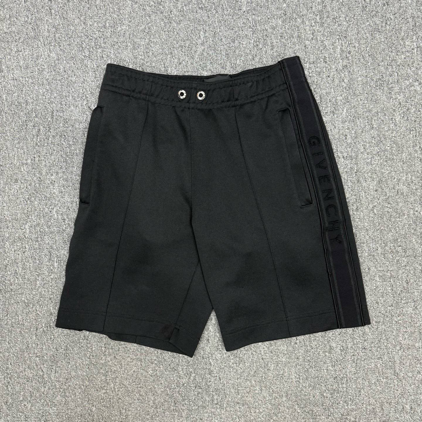 99新 Givenchy/纪梵希 14419101 纪梵希黑色织带侧边logo短裤XS码
