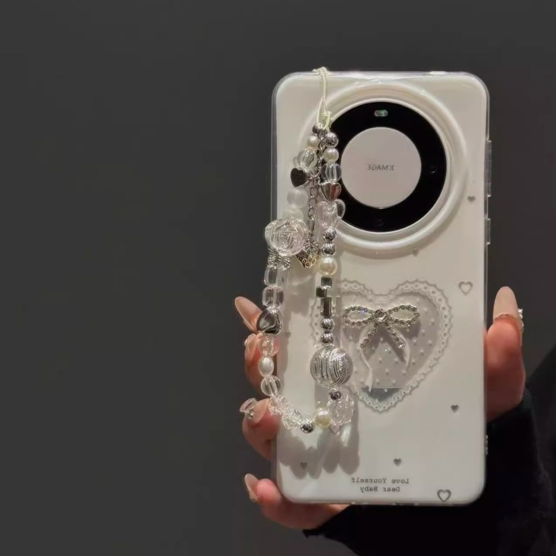 适用华为mate80pro手机壳mate60pro新款mate70pro韩系爱心波点镂