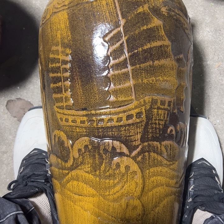 紫砂花盆高约41口约20