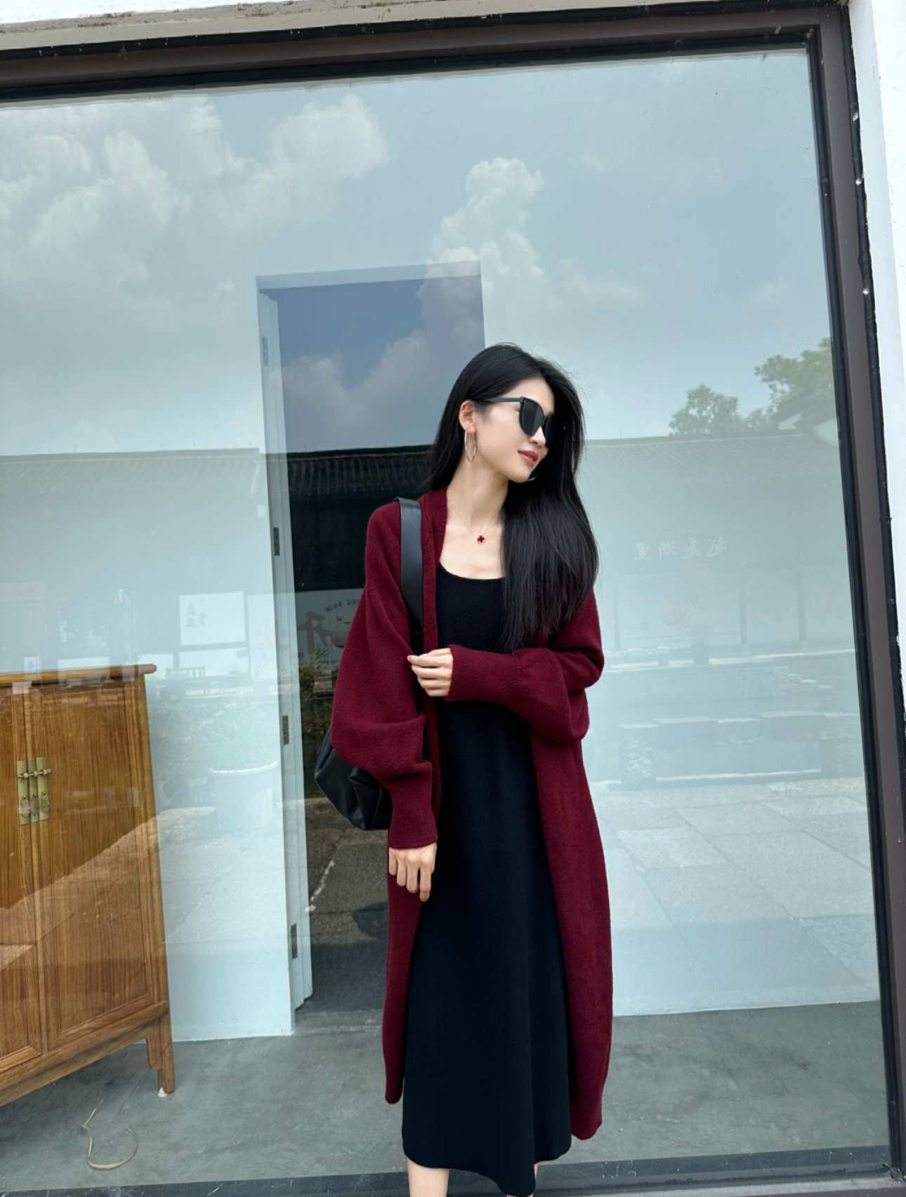 2025年毛衣外套女慵懒风加厚过膝长款宽松大码显瘦针织衫外搭披肩