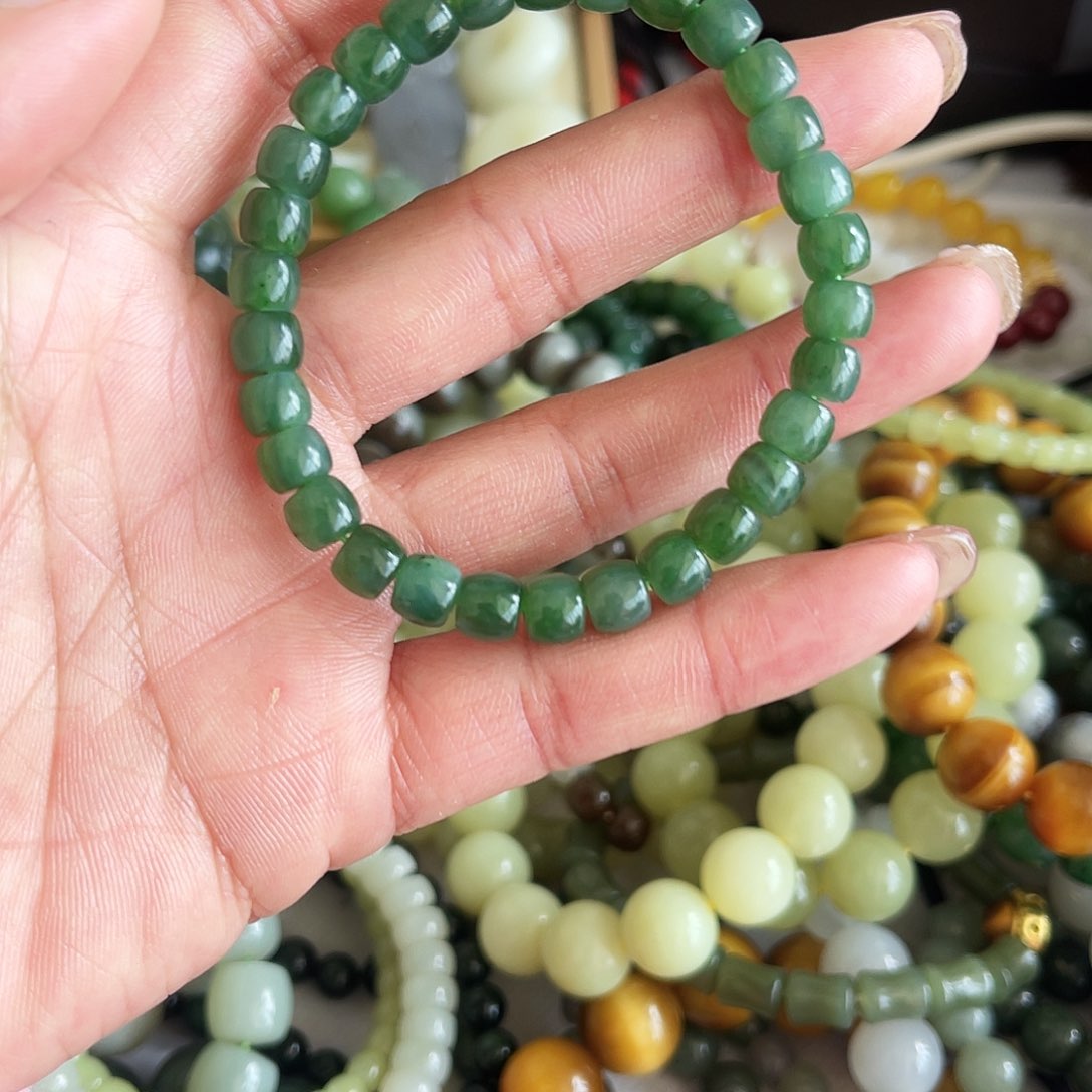 和田玉手链未镶嵌和田玉碧玉手链