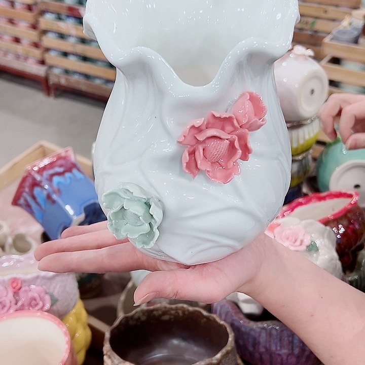 有孔，凑单福利满10元发货陶瓷多肉花盆！