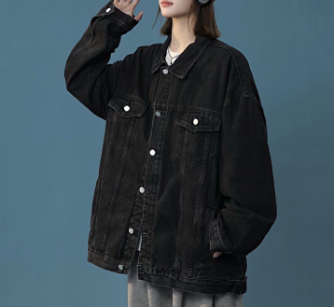 牛仔外套春秋季新款美式复古水洗外套潮流宽松牛仔外套98