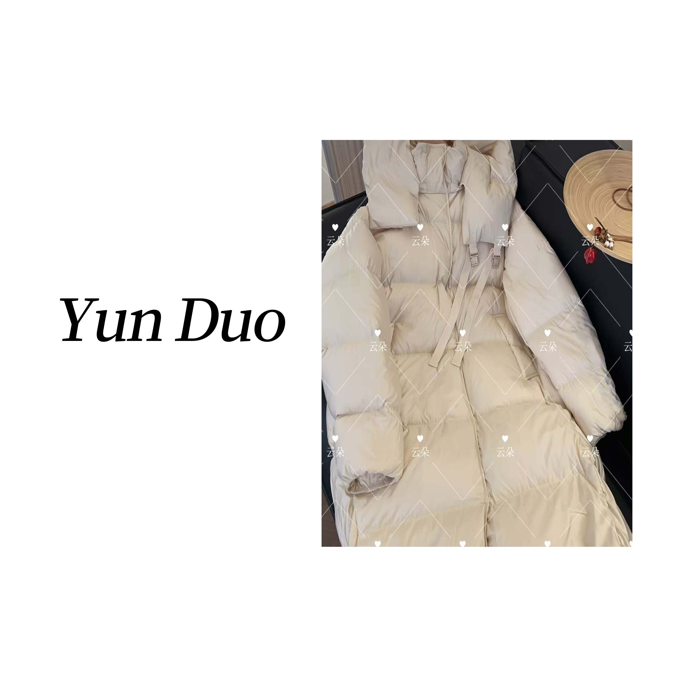 云朵定制 冬季白色保暖外套长款羽绒服LD17