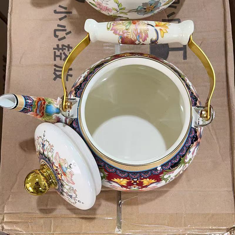 2.5升芳香珍品珐琅搪瓷烧水壶泡茶壶大麦壶老式凉白开茶壶煮茶