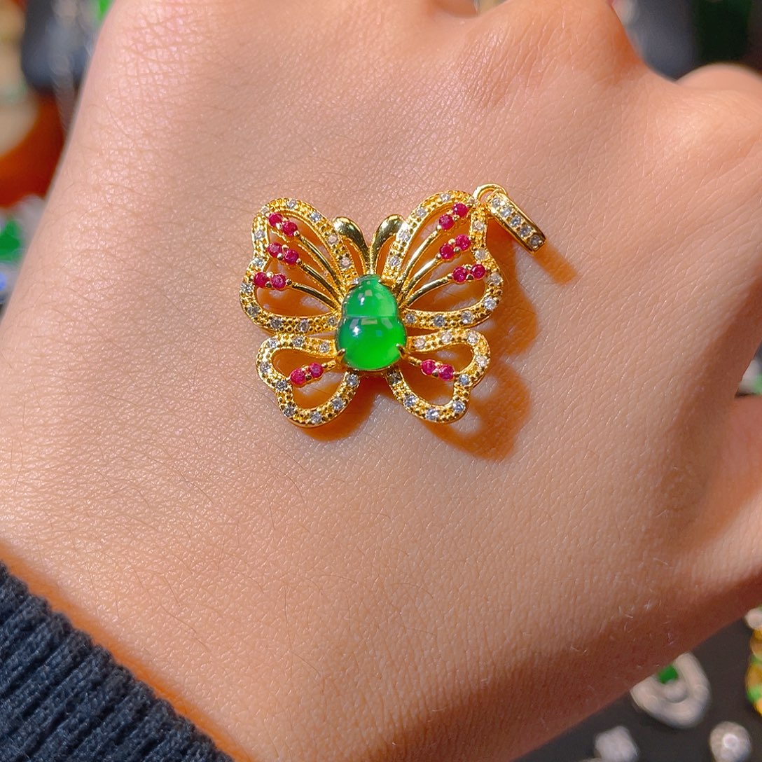 翡翠银S925镶嵌颈饰