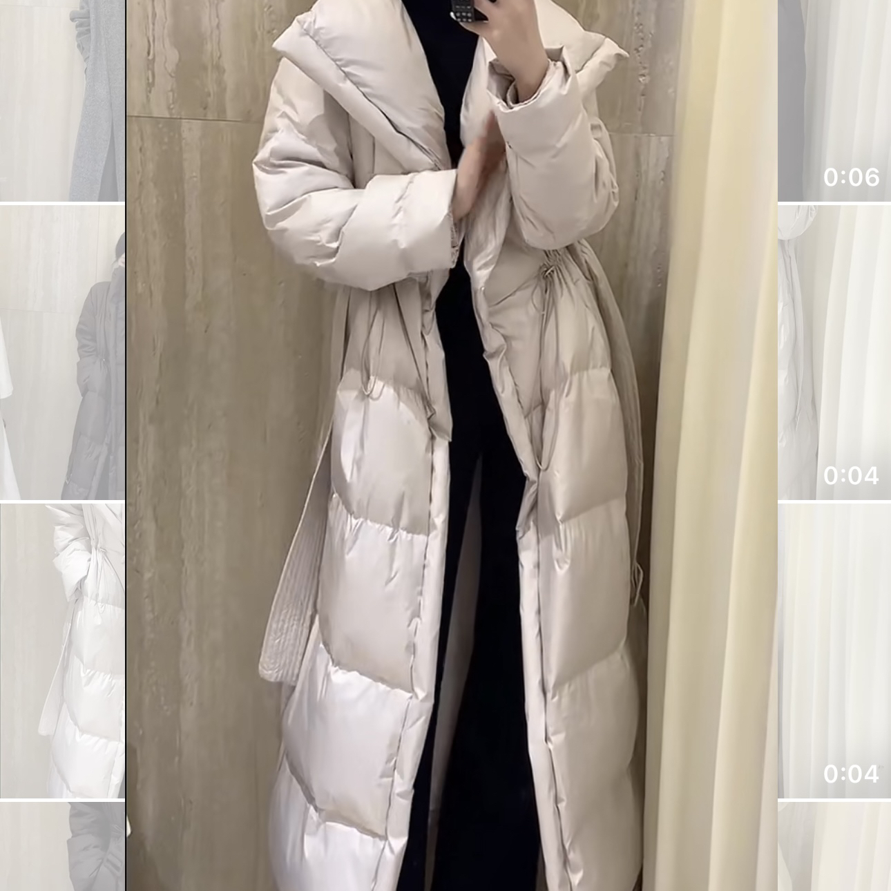 【盼盼同款】长款羽绒服腰带收腰保暖加厚冬季长袄90白鸭绒外套