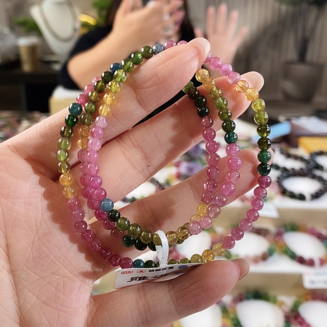 手串未镶嵌碧玺G2296三圈颜色微差