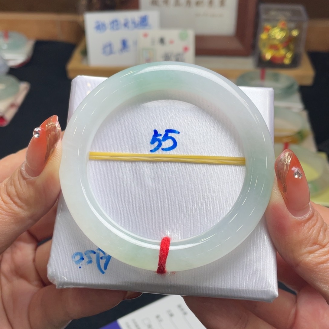 翡翠手镯未镶嵌啊*善翡翠55圆条