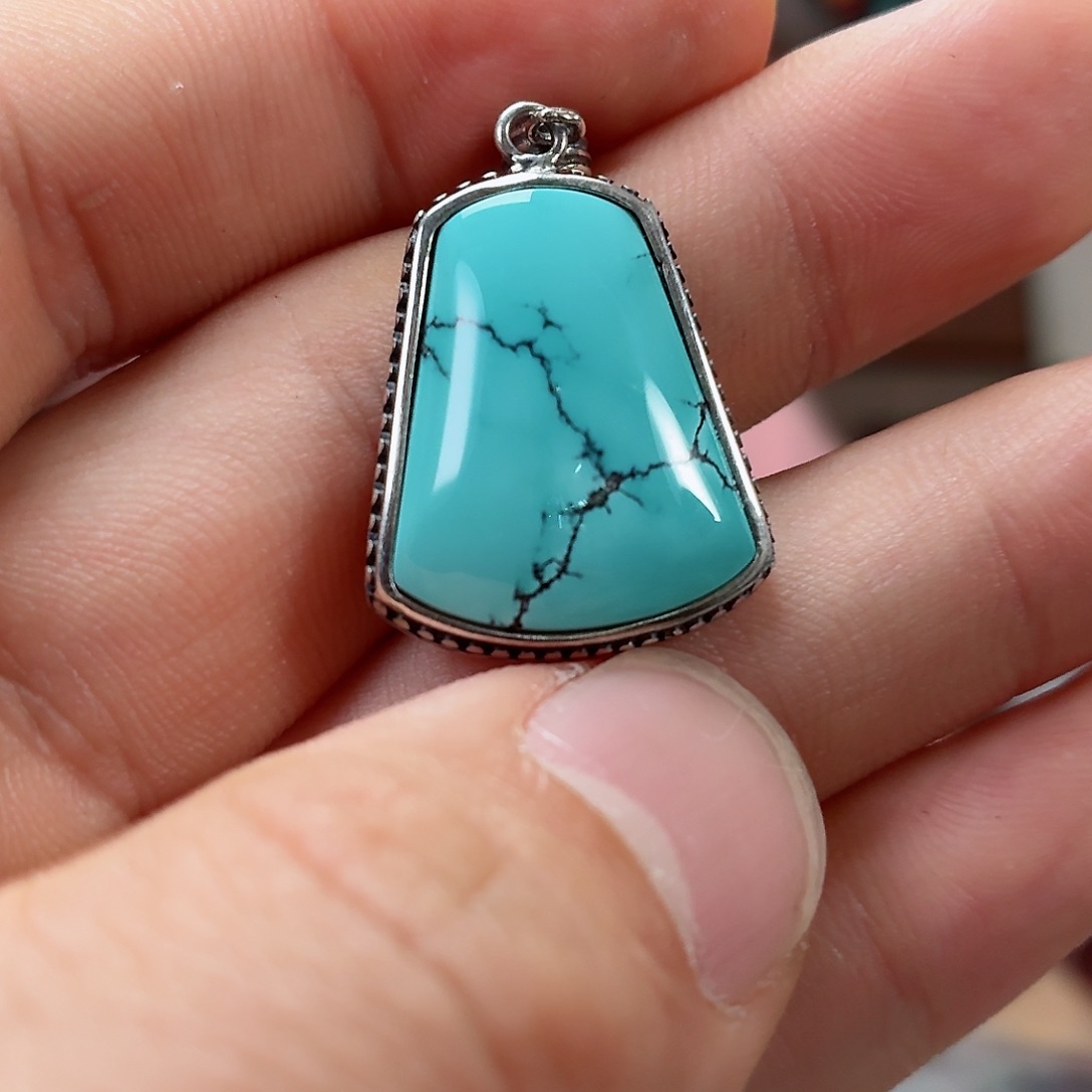 银S925镶嵌绿松石珠宝奇石