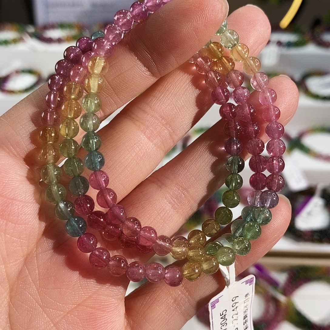 手链碧玺未镶嵌G2373045三圈颜色微差