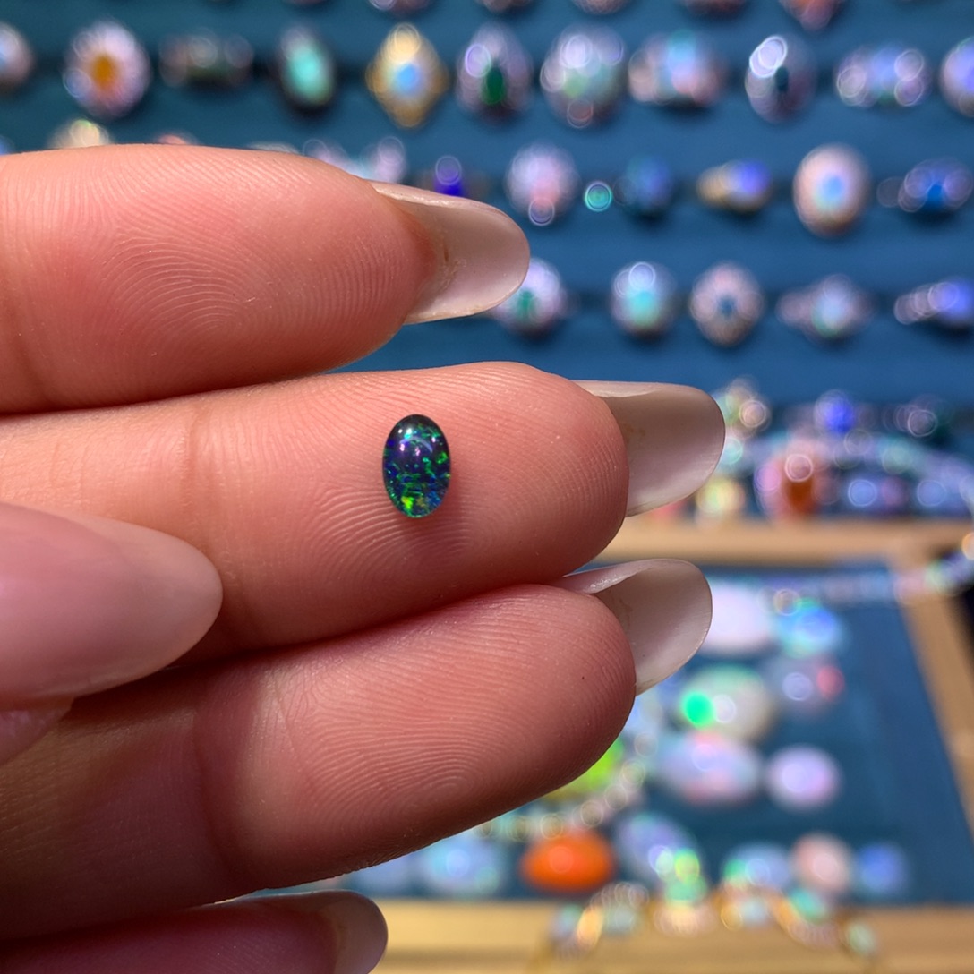 嘎***…欧泊银S925镶嵌澳洲拼合 裸石定制