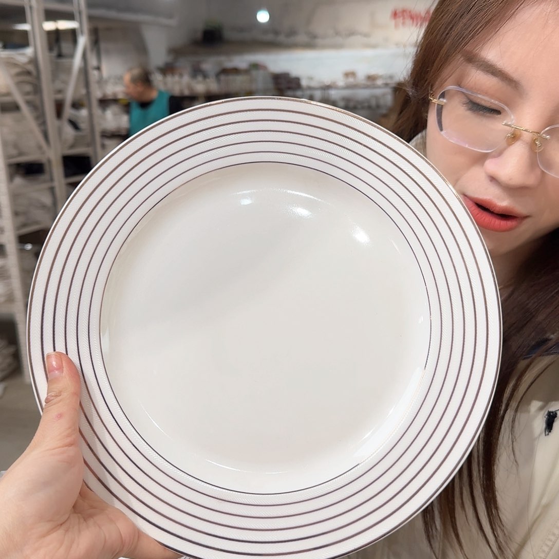 瓷骨瓷10.5英寸平盘27厘米4个外贸尾单