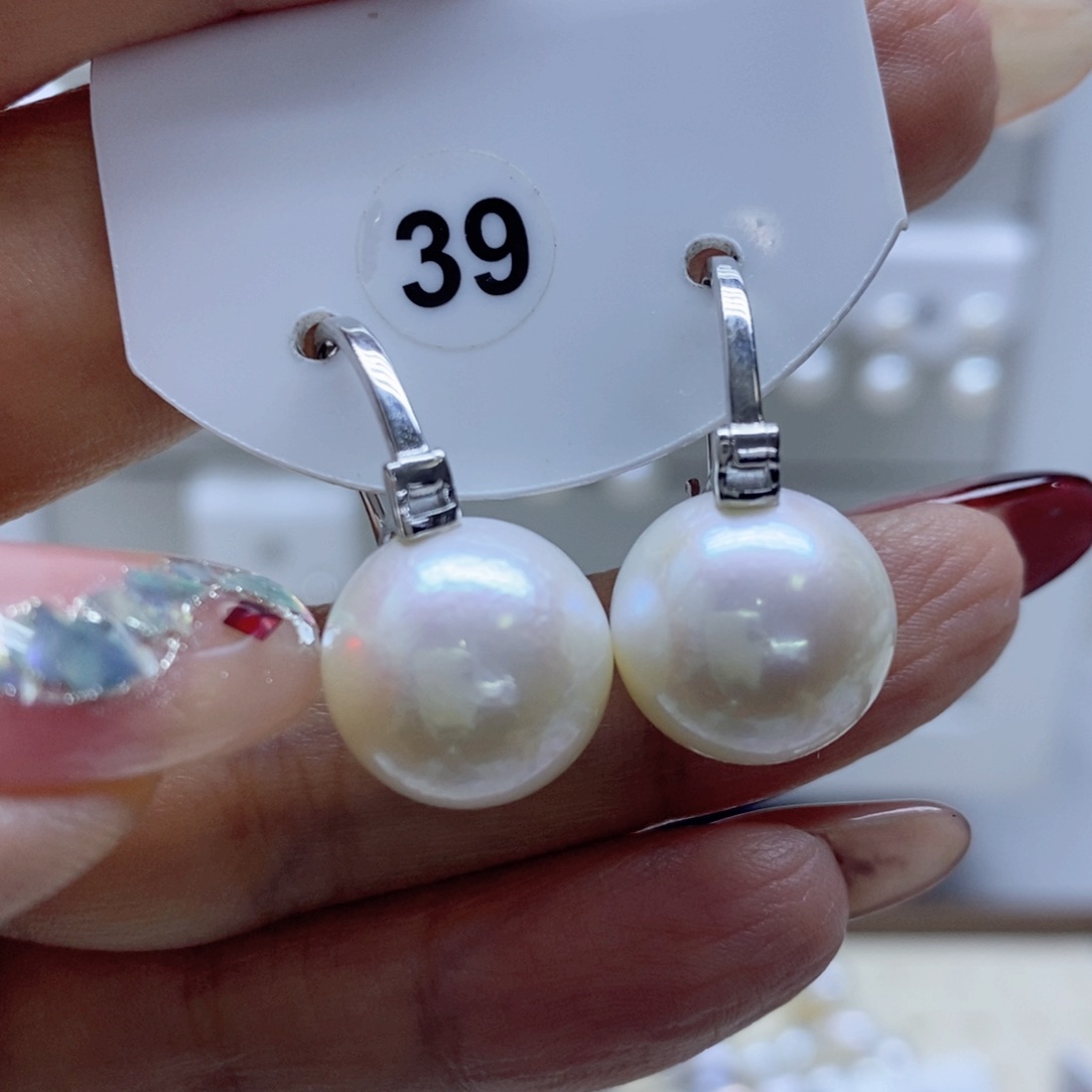 淡水珍珠耳饰银S925镶嵌