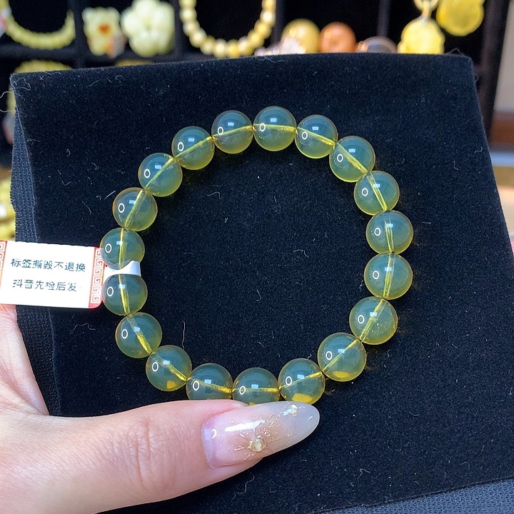 琥珀手链未镶嵌蜜蜡手串圆珠