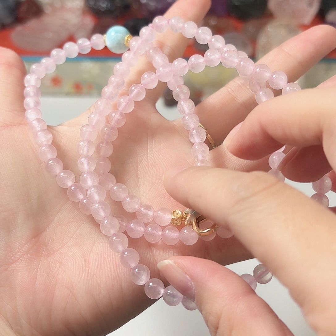 时***人未镶嵌颈饰水晶粉晶万能链