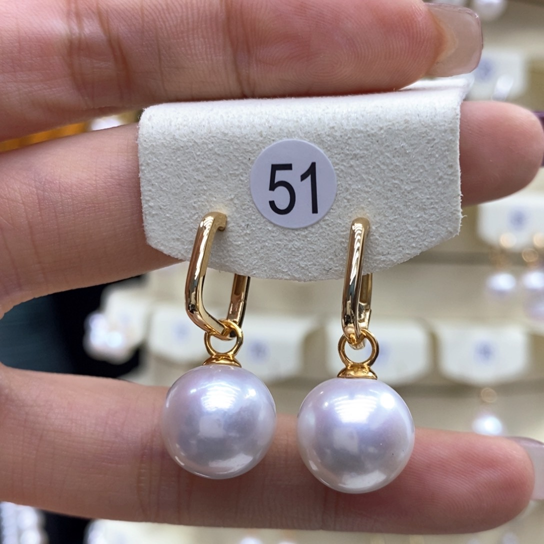 淡水珍珠耳饰银S925镶嵌