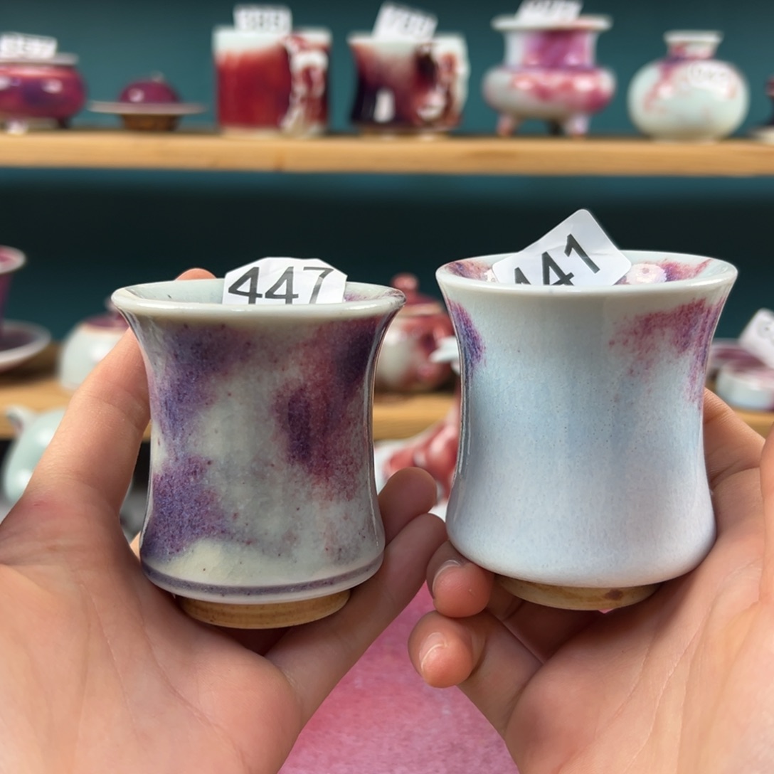 瓷片微瑕主人杯两个纯手工