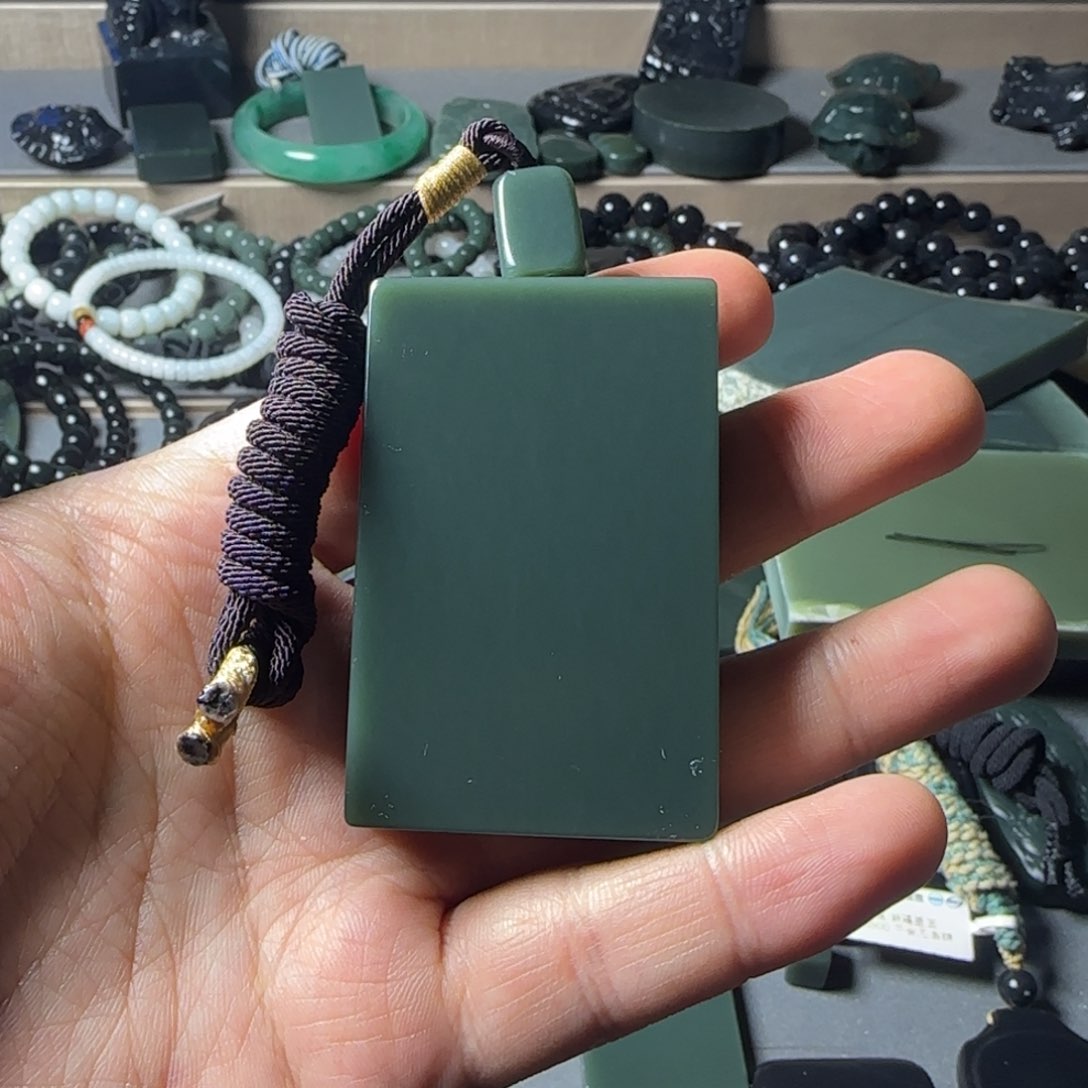 和田玉（青玉）吊坠(不含链)未镶嵌