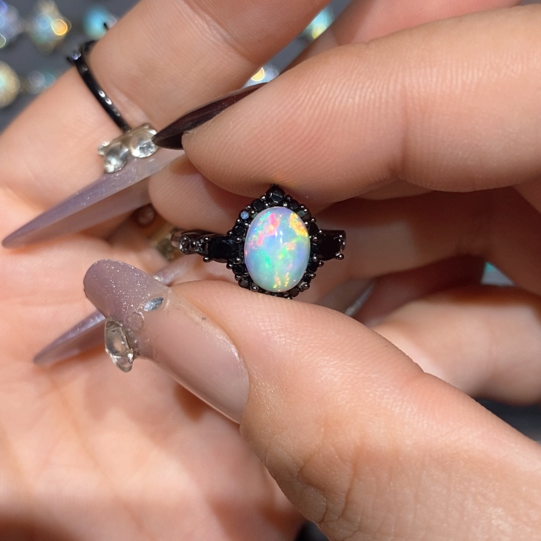 欧泊银S925镶嵌戒指