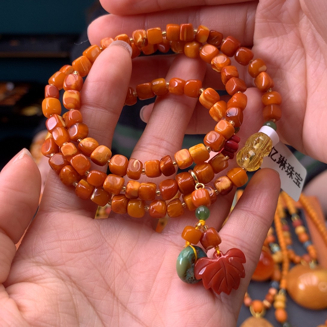 蜜蜡未镶嵌手串微瑕