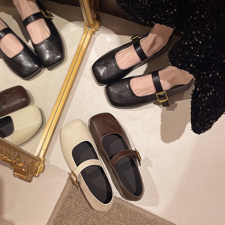 2024秋新款 法式玛丽珍方头平跟乐福鞋