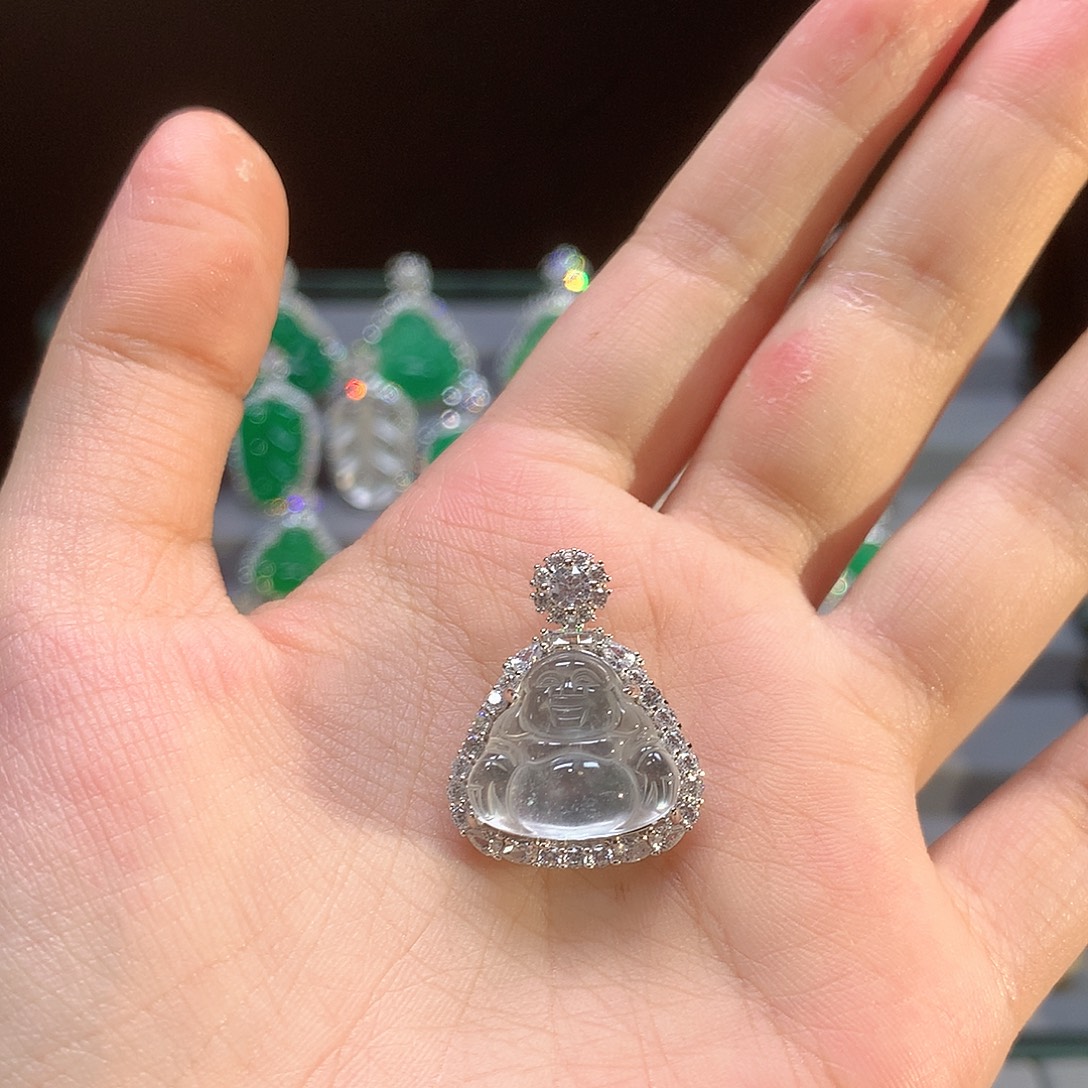 石英质玉银S925镶嵌颈饰