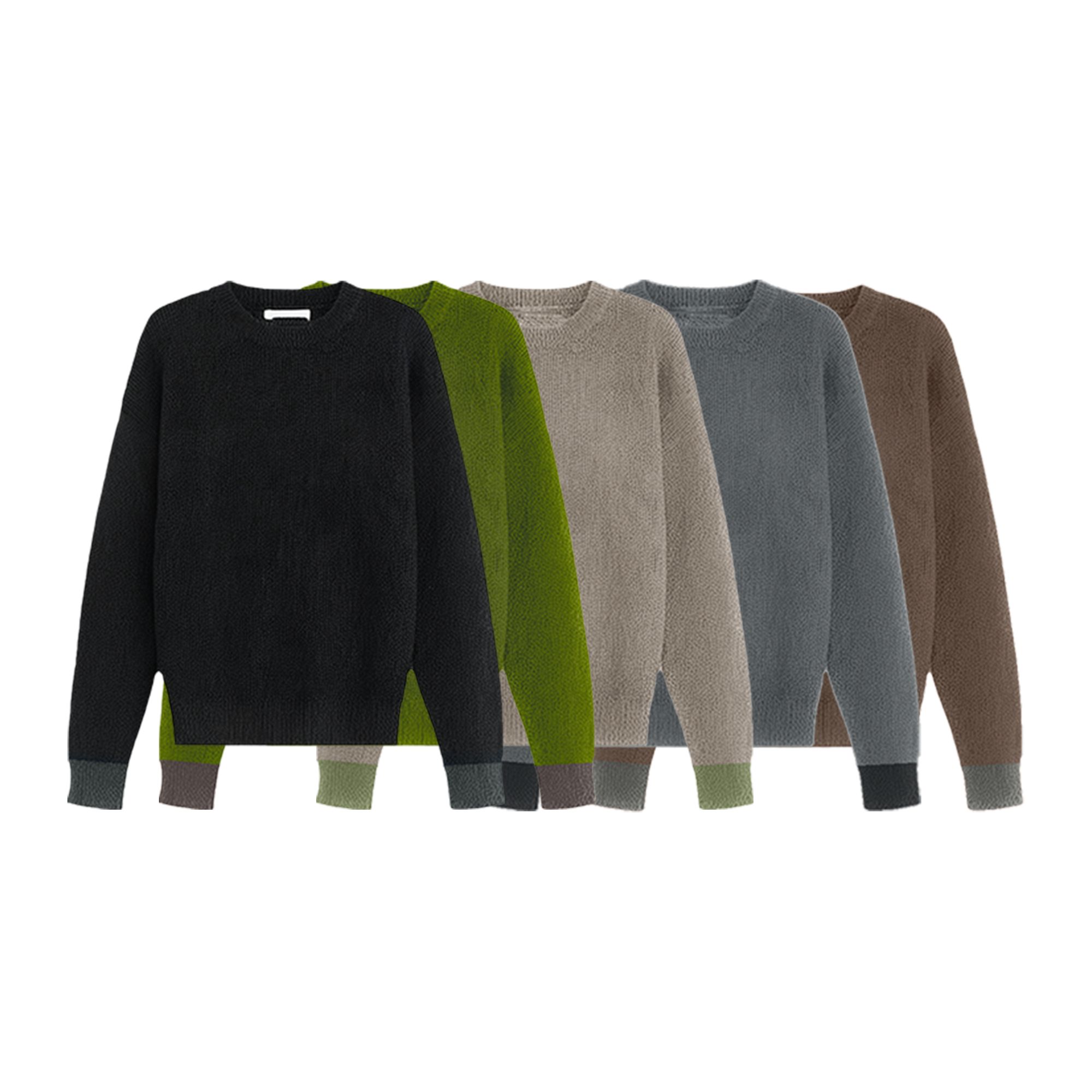 白鹤大人毛边圆领保暖毛衣休闲长袖针织衫时尚百搭休闲套头打底衫