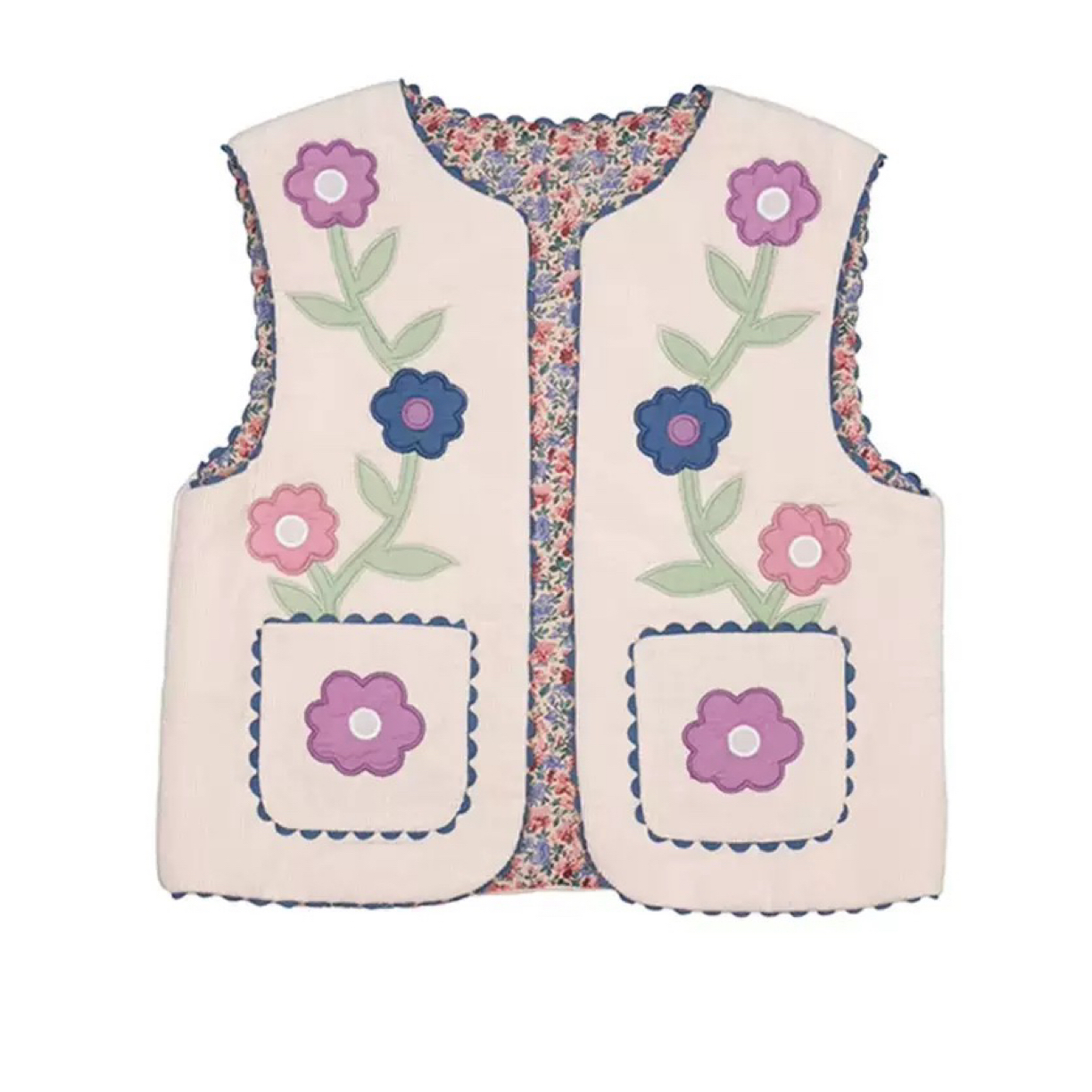 Louise Misha 儿童碎花薄夹棉背心马甲