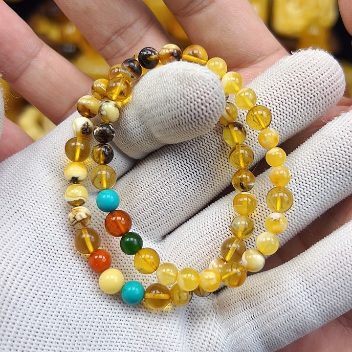 蜜蜡未镶嵌珠宝奇石单圈7+mm，福利