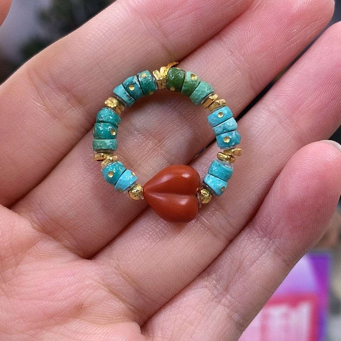 绿松石18K金镶嵌珠宝奇石