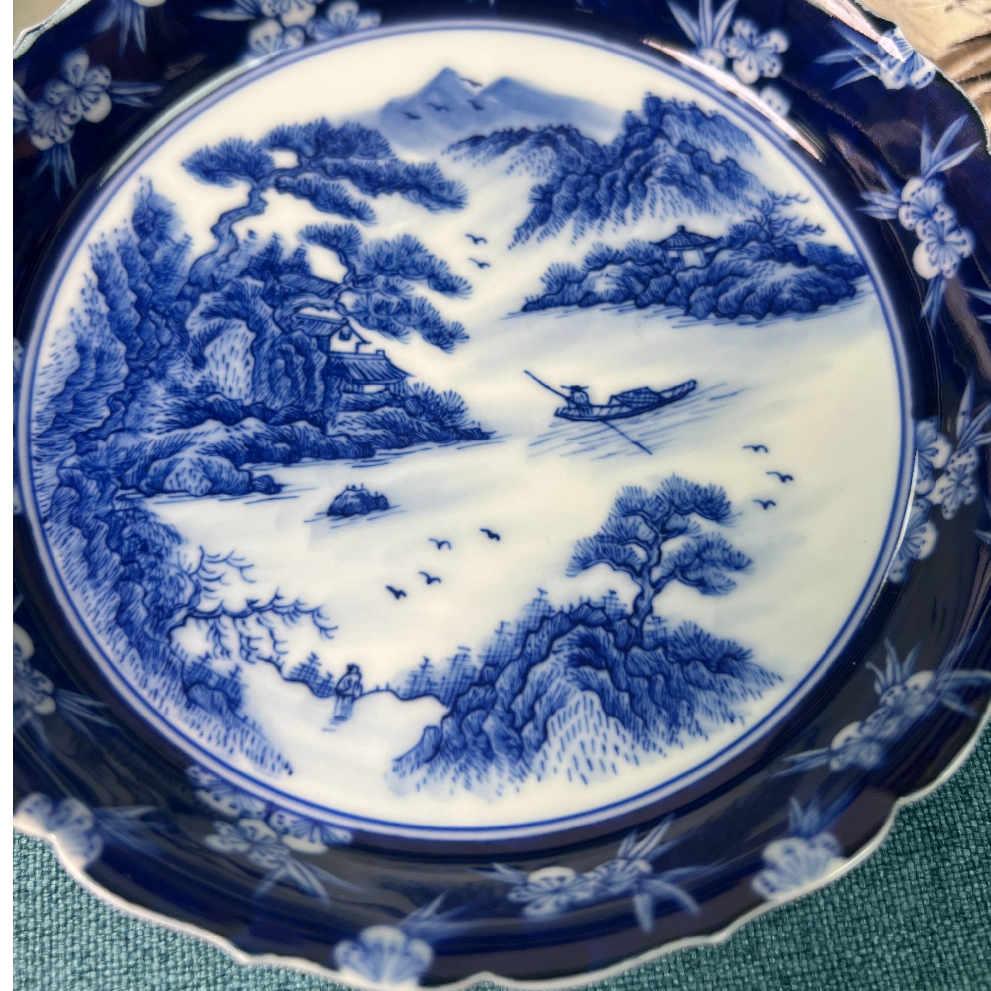 手工手绘青花瓷茶承