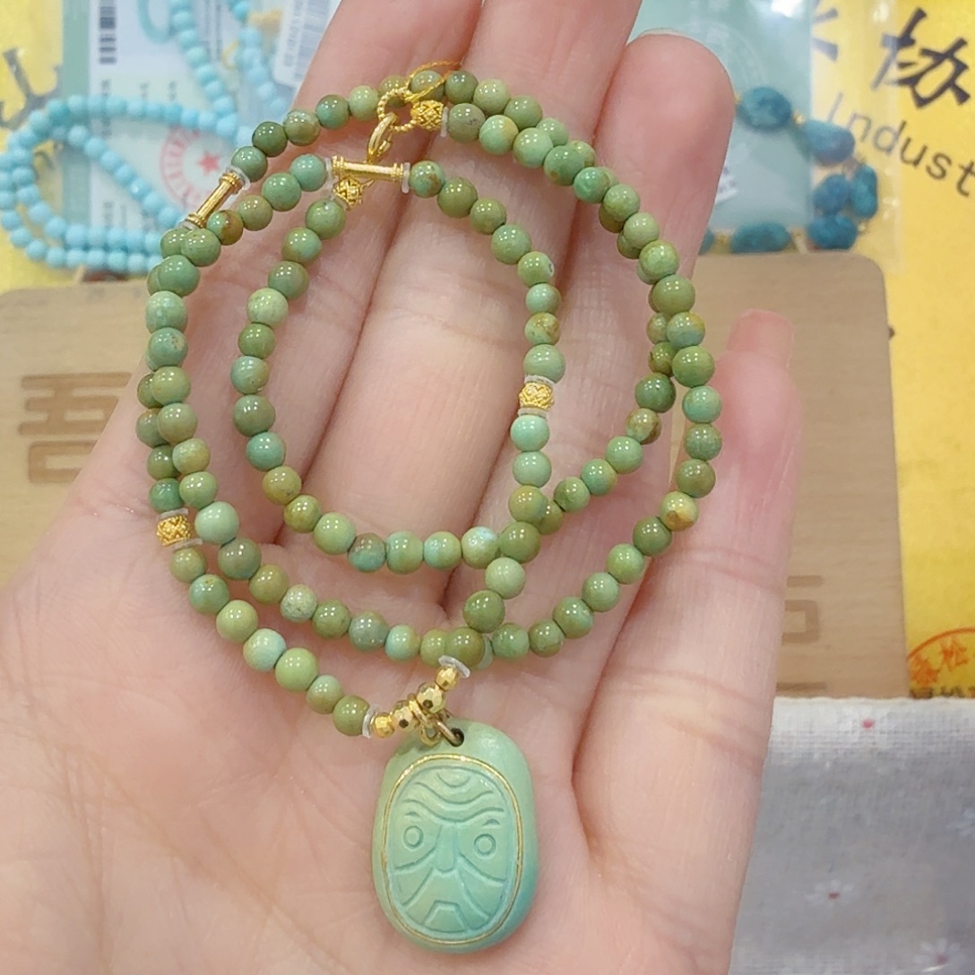 绿松石18K金镶嵌珠宝奇石